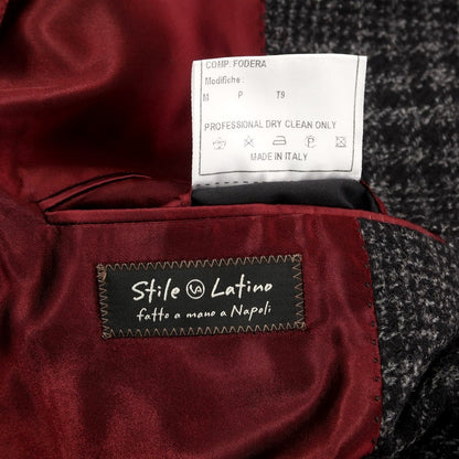 [Used] STILE LATINO Wool Cashmere Check Double Breasted Coat Gray x Black [Size 46] [GRY] [A/W] [Condition Rank B] ​​[Men&