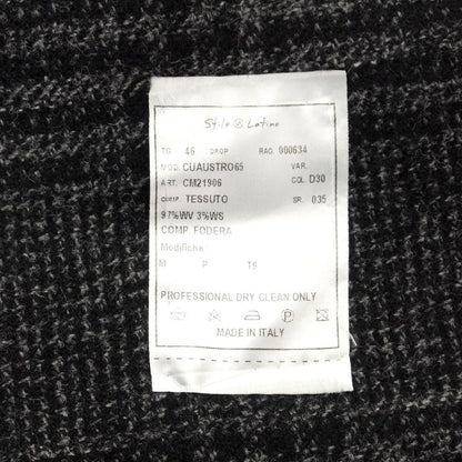 [Used] STILE LATINO Wool Cashmere Check Double Breasted Coat Gray x Black [Size 46] [GRY] [A/W] [Condition Rank B] ​​[Men&