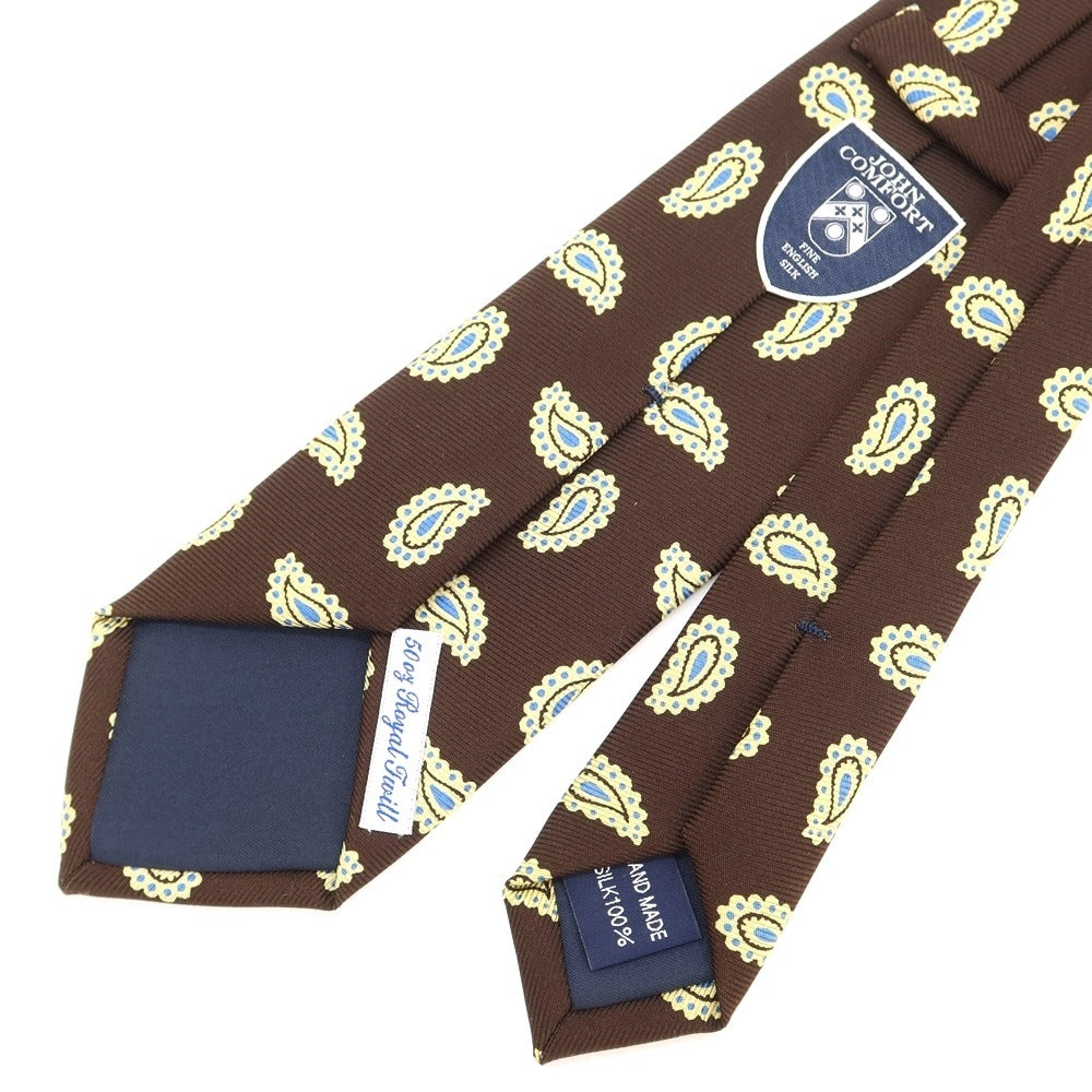 【中古】ジョン コンフォート JOHN COMFORT ペイズリー柄ネクタイ
 ブラウンxイエローベージュ【BRW】【S/S/A/W】【状態ランクB】【メンズ】
【769373】