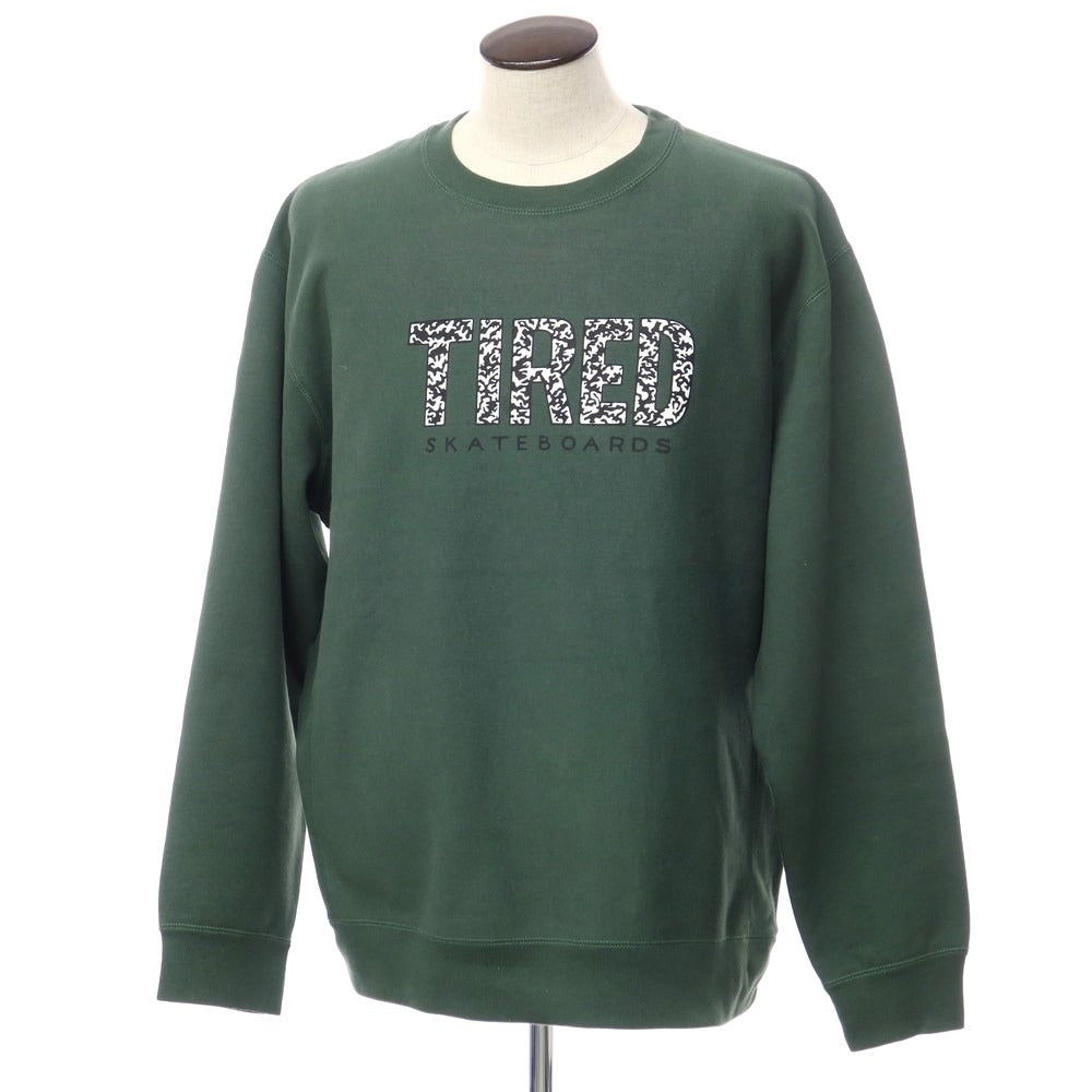 [Used] TIRED SKATEBOARDS Cotton Polyester Crew Neck Sweatshirt Green [Size XXL] [GRN] [A/W] [Condition Rank B] ​​[Men&