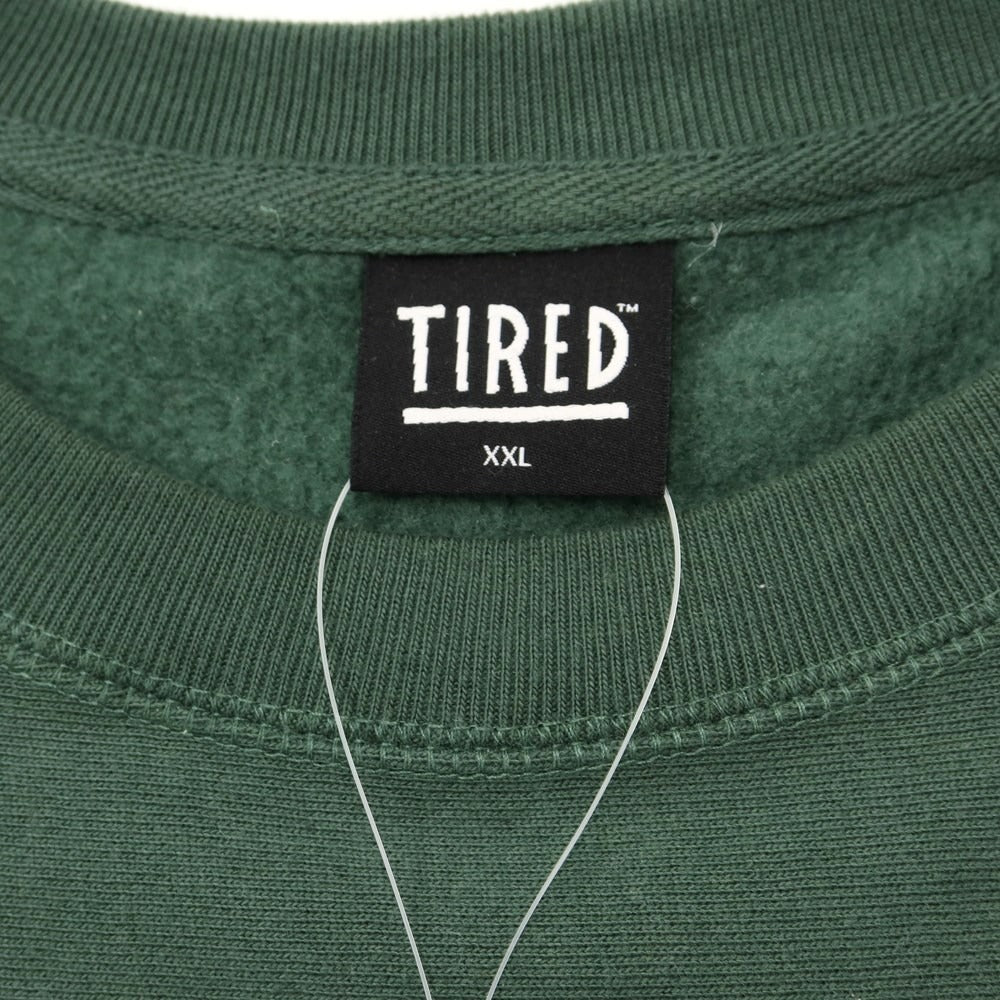 [Used] TIRED SKATEBOARDS Cotton Polyester Crew Neck Sweatshirt Green [Size XXL] [GRN] [A/W] [Condition Rank B] ​​[Men&