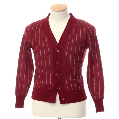 [Used] Letroyes Wool Stripe Knit Cardigan Wine Red x White [Size S] [RED] [A/W] [Condition Rank B] ​​[Men&