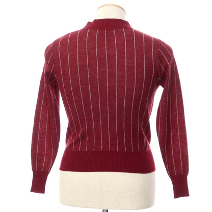 [Used] Letroyes Wool Stripe Knit Cardigan Wine Red x White [Size S] [RED] [A/W] [Condition Rank B] ​​[Men&