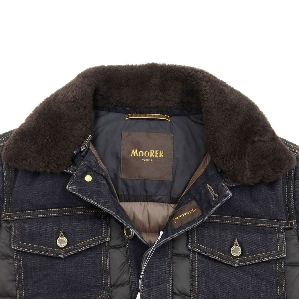 [Used] MOORER MONDOR-FUR Denim Polyester Down Jacket Black [Size 44] [BLK] [A/W] [Condition Rank B] ​​[Men&