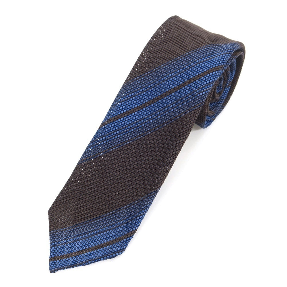 [Used] Atto Vannucci Striped Fresco Sette Pieghe Tie Brown x Blue [Size -] [BRW] [S/S] [Condition Rank B] ​​[Men&