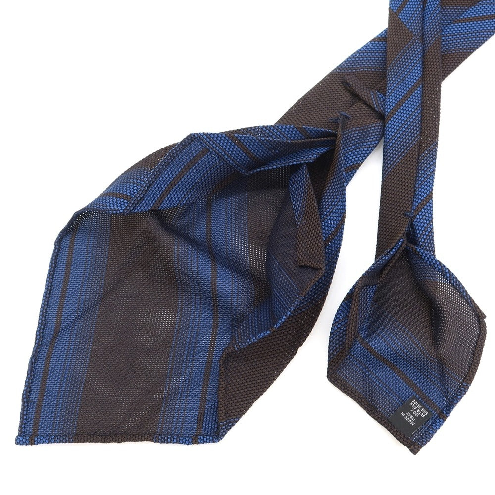 [Used] Atto Vannucci Striped Fresco Sette Pieghe Tie Brown x Blue [Size -] [BRW] [S/S] [Condition Rank B] ​​[Men&