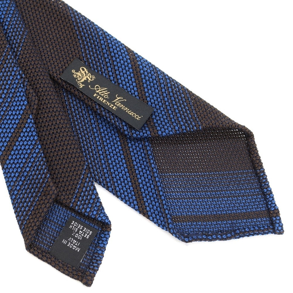 [Used] Atto Vannucci Striped Fresco Sette Pieghe Tie Brown x Blue [Size -] [BRW] [S/S] [Condition Rank B] ​​[Men&