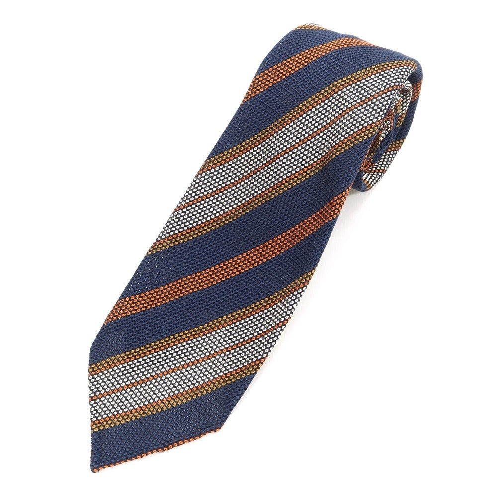 [Used] Atto Vannucci Striped Fresco Sette Pieghe Tie Navy x Orange [Size -] [NVY] [S/S] [Condition Rank B] ​​[Men&