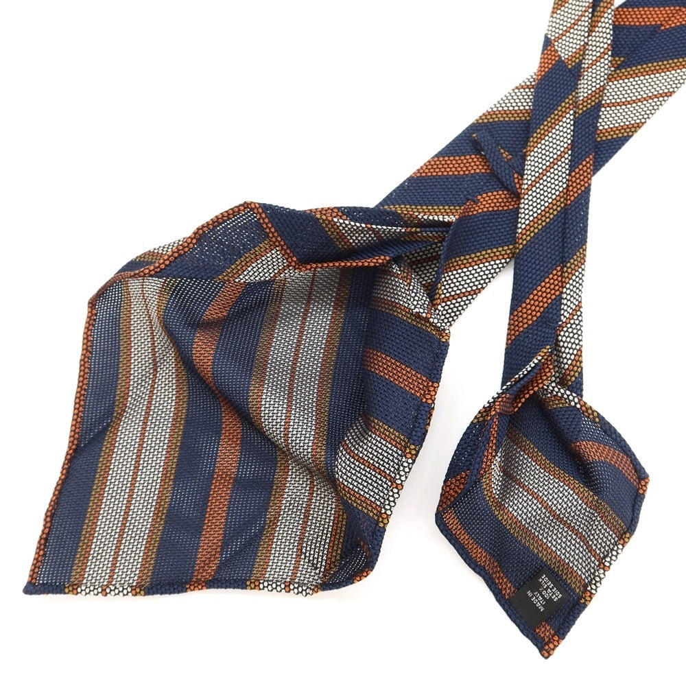 [Used] Atto Vannucci Striped Fresco Sette Pieghe Tie Navy x Orange [Size -] [NVY] [S/S] [Condition Rank B] ​​[Men&