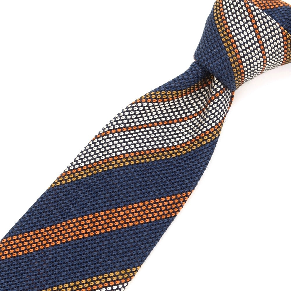 [Used] Atto Vannucci Striped Fresco Sette Pieghe Tie Navy x Orange [Size -] [NVY] [S/S] [Condition Rank B] ​​[Men&