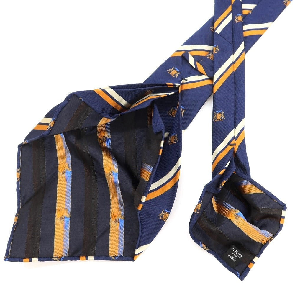 [Used] Atto Vannucci Royal Crest Sette Pieghe Silk Tie Navy x Orange [Size -] [NVY] [S/S/A/W] [Condition Rank C] [Men&