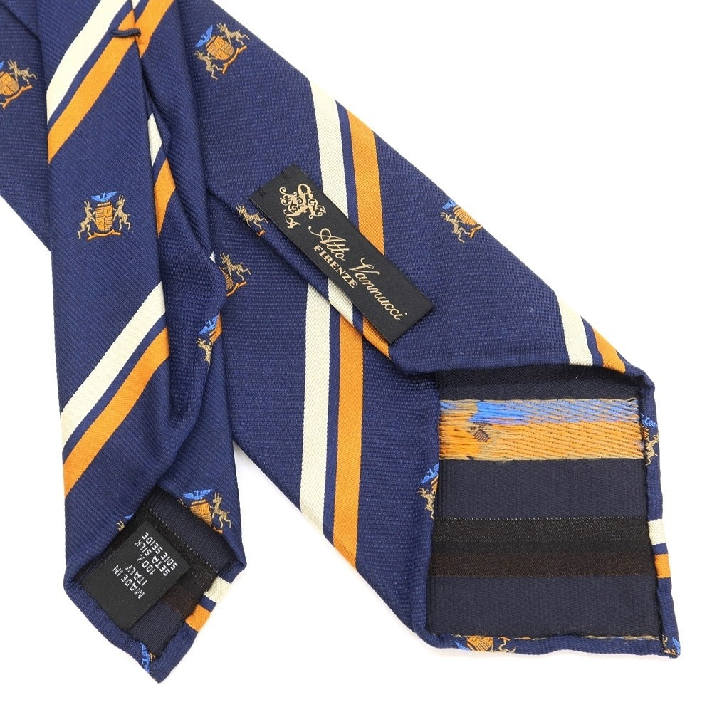 [Used] Atto Vannucci Royal Crest Sette Pieghe Silk Tie Navy x Orange [Size -] [NVY] [S/S/A/W] [Condition Rank C] [Men&
