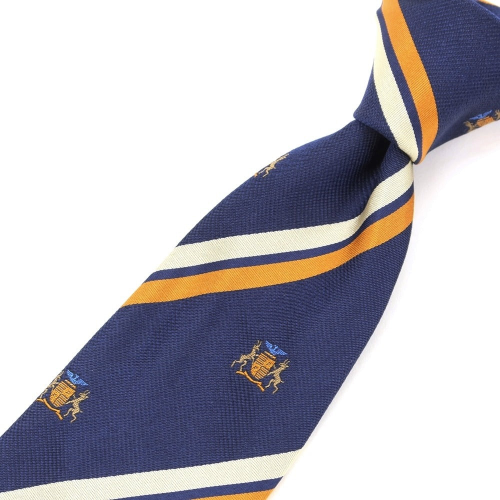 [Used] Atto Vannucci Royal Crest Sette Pieghe Silk Tie Navy x Orange [Size -] [NVY] [S/S/A/W] [Condition Rank C] [Men&