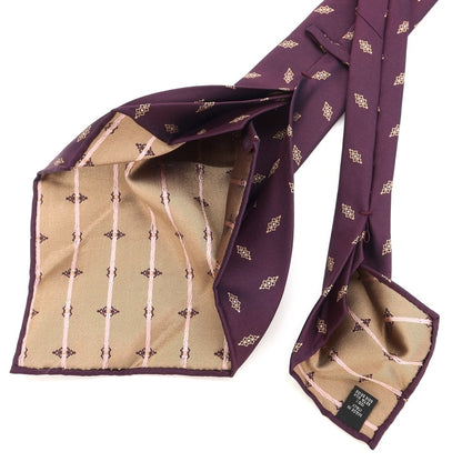 [Used] Atto Vannucci Small Pattern Tie
 Dark purple x beige [Size -] [PUP] [S/S/A/W] [Condition Rank B] ​​[Men&