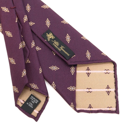 [Used] Atto Vannucci Small Pattern Tie
 Dark purple x beige [Size -] [PUP] [S/S/A/W] [Condition Rank B] ​​[Men&
