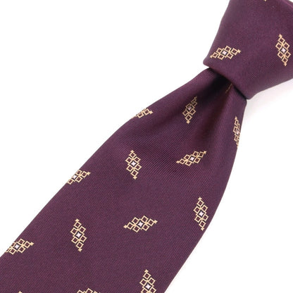 [Used] Atto Vannucci Small Pattern Tie
 Dark purple x beige [Size -] [PUP] [S/S/A/W] [Condition Rank B] ​​[Men&