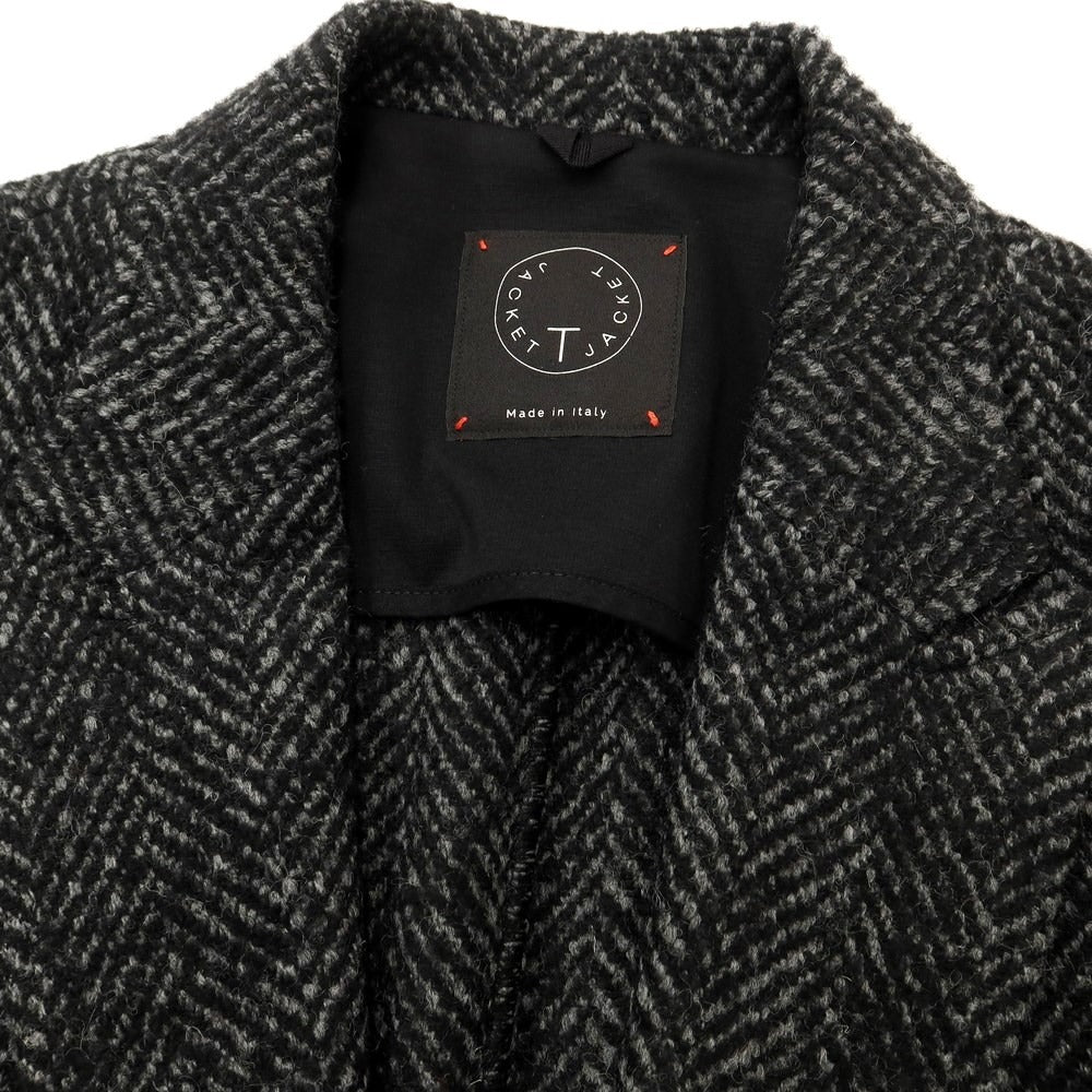 [Used] T-JACKET Wool Acrylic Herringbone Chesterfield Coat Gray x Black [Size L] [GRY] [A/W] [Condition Rank B] ​​[Men&