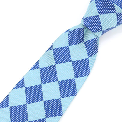 [Used] COMME des GARCONS HOMME DEUX Checkered Necktie
 Navy Blue x Aqua Blue [BLU] [S/S/A/W] [Condition Rank A] [Men&