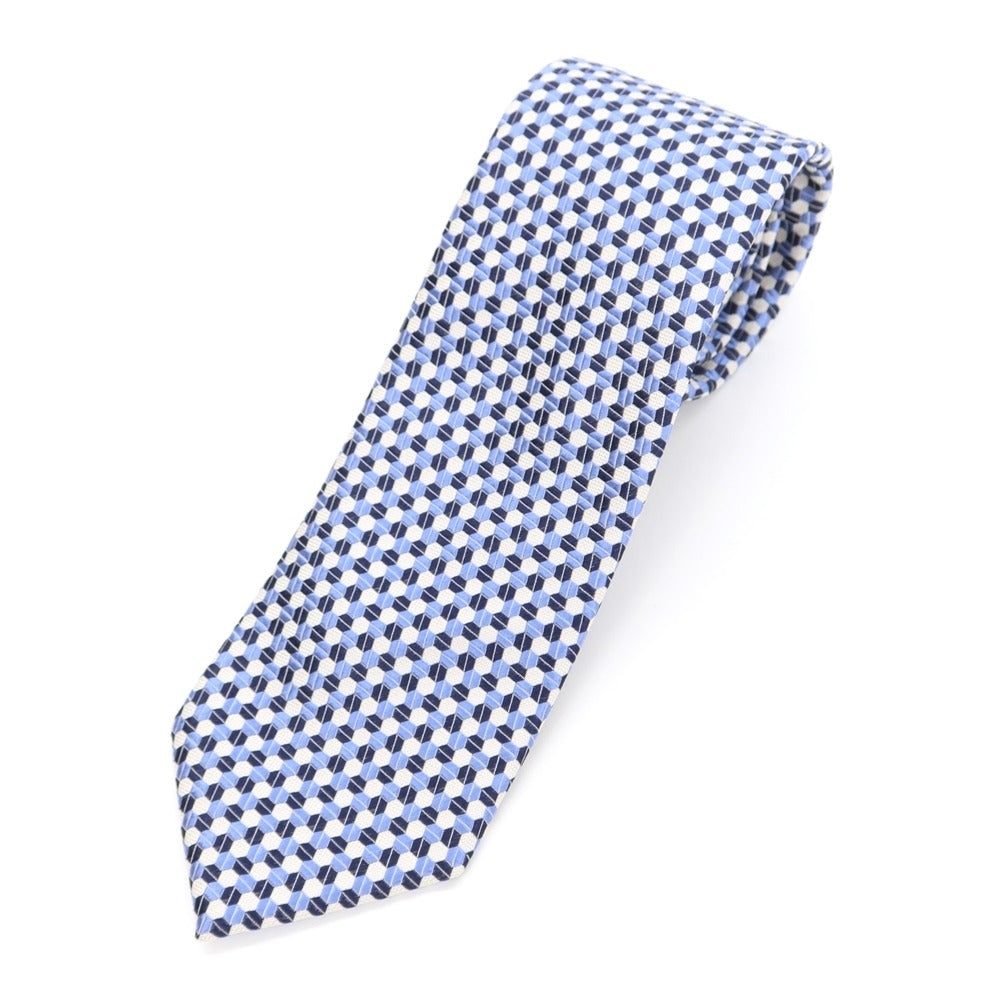 [Used] CRICKET Patterned 3-fold silk tie, blue x navy [BLU] [S/S/A/W] [Condition: B] [Men&