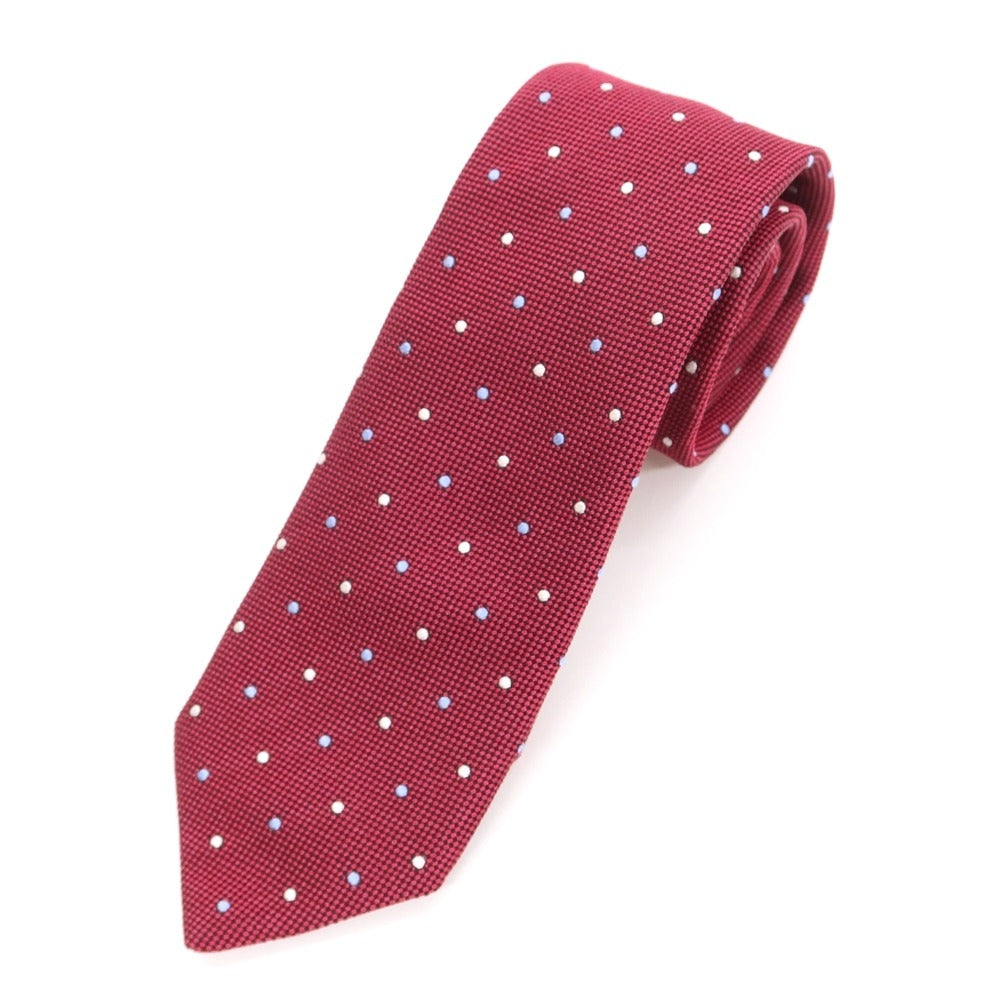 [Used] CRICKET Dot 3-fold silk tie wine [RED] [S/S/A/W] [Condition rank B] ​​[Men&