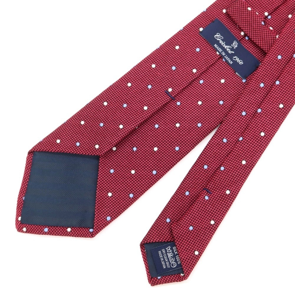 [Used] CRICKET Dot 3-fold silk tie wine [RED] [S/S/A/W] [Condition rank B] ​​[Men&