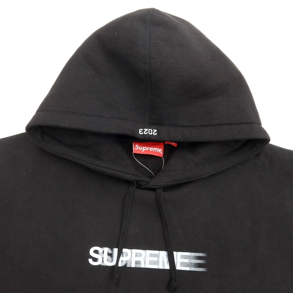 [Used] Supreme 2023 Spring/Summer Motion Logo Hooded Sweatshirt
 Black [Size L] [BLK] [A/W] [Condition Rank B] ​​[Men&