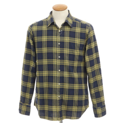 [Used] BEVILACQUA casual shirt
 Navy x light yellow ochre [Size M] [NVY] [S/S/A/W] [Condition Rank B] ​​[Men&