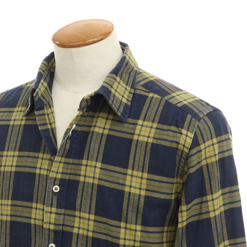 [Used] BEVILACQUA casual shirt
 Navy x light yellow ochre [Size M] [NVY] [S/S/A/W] [Condition Rank B] ​​[Men&