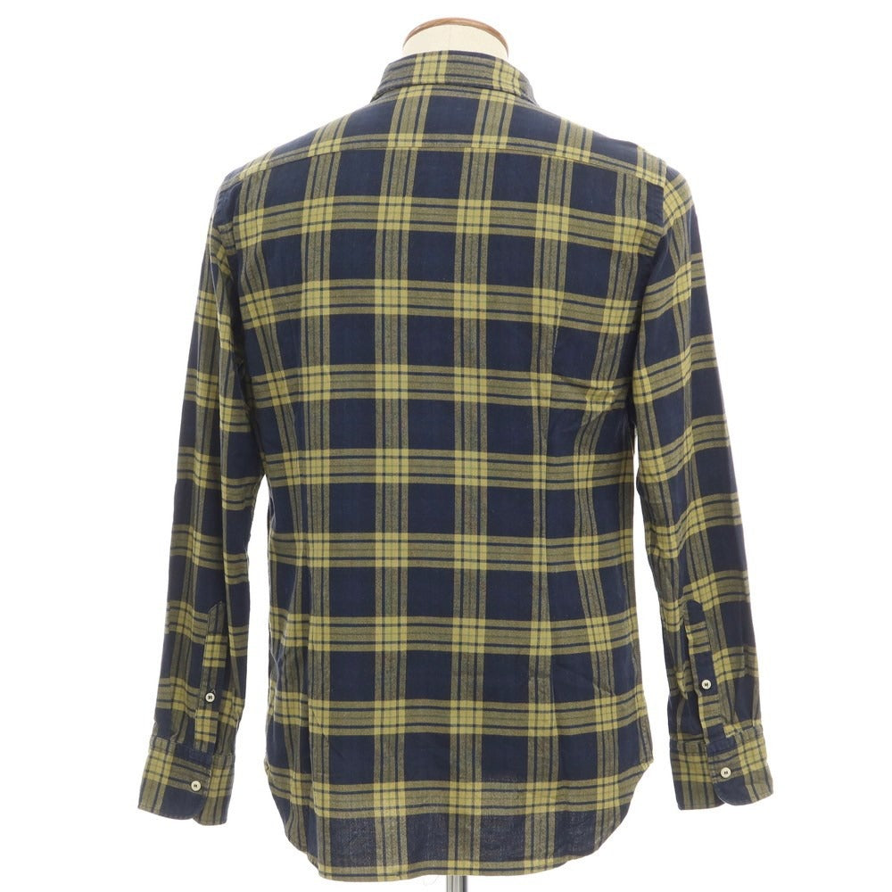 [Used] BEVILACQUA casual shirt
 Navy x light yellow ochre [Size M] [NVY] [S/S/A/W] [Condition Rank B] ​​[Men&