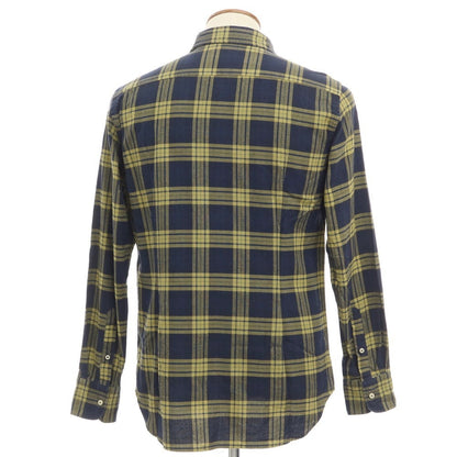 [Used] BEVILACQUA casual shirt
 Navy x light yellow ochre [Size M] [NVY] [S/S/A/W] [Condition Rank B] ​​[Men&
