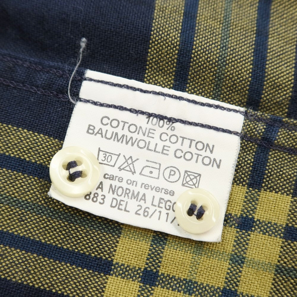 [Used] BEVILACQUA casual shirt
 Navy x light yellow ochre [Size M] [NVY] [S/S/A/W] [Condition Rank B] ​​[Men&