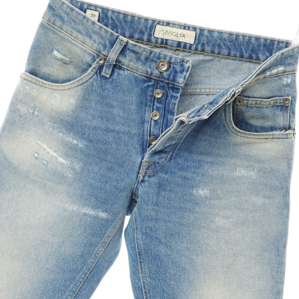 【中古】シビリア SIVIGLIA リペア加工 デニムパンツ ジーンズ ブルー【サイズ30】【BLU】【S/S/A/W】【状態ランクB】【メンズ】【769373】