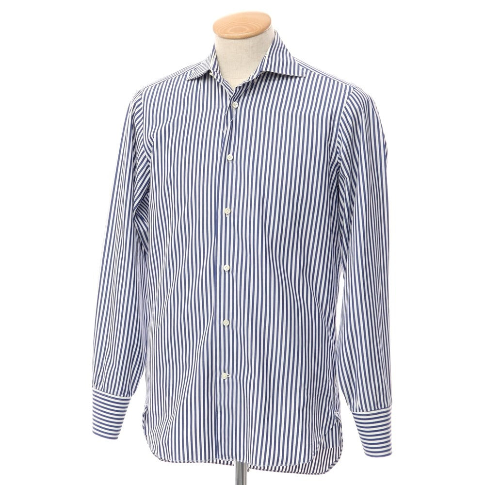 【中古】フランコミヌッチ franco minucci EIGHTMILLION別注 ドレスシャツ
 ホワイトxネイビー【サイズ37】【NVY】【S/S/A/W】【状態ランクC】【メンズ】
【769396】 BPD