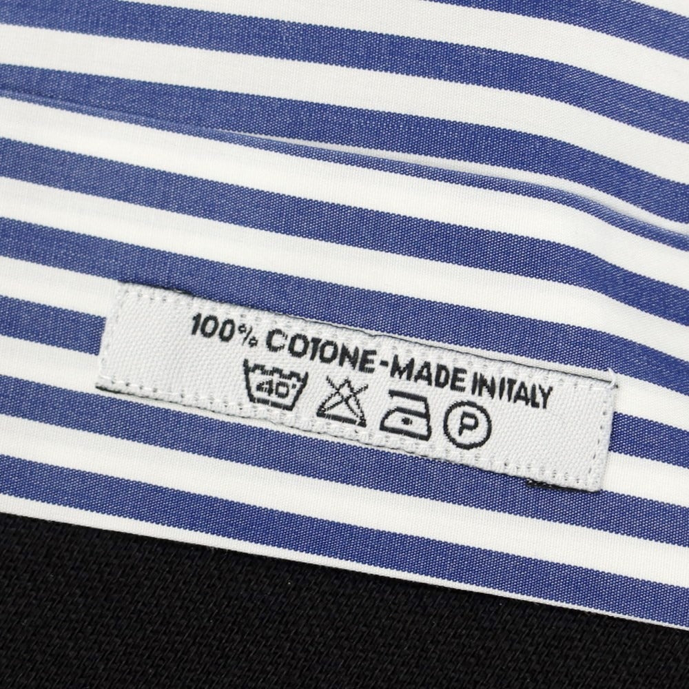 【中古】フランコミヌッチ franco minucci EIGHTMILLION別注 ドレスシャツ
 ホワイトxネイビー【サイズ37】【NVY】【S/S/A/W】【状態ランクC】【メンズ】
【769396】 BPD