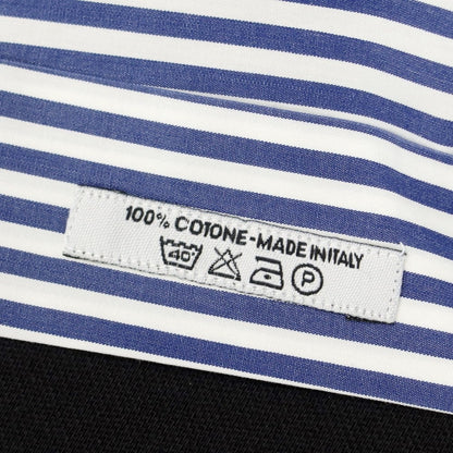 【中古】フランコミヌッチ franco minucci EIGHTMILLION別注 ドレスシャツ
 ホワイトxネイビー【サイズ37】【NVY】【S/S/A/W】【状態ランクC】【メンズ】
【769396】 BPD