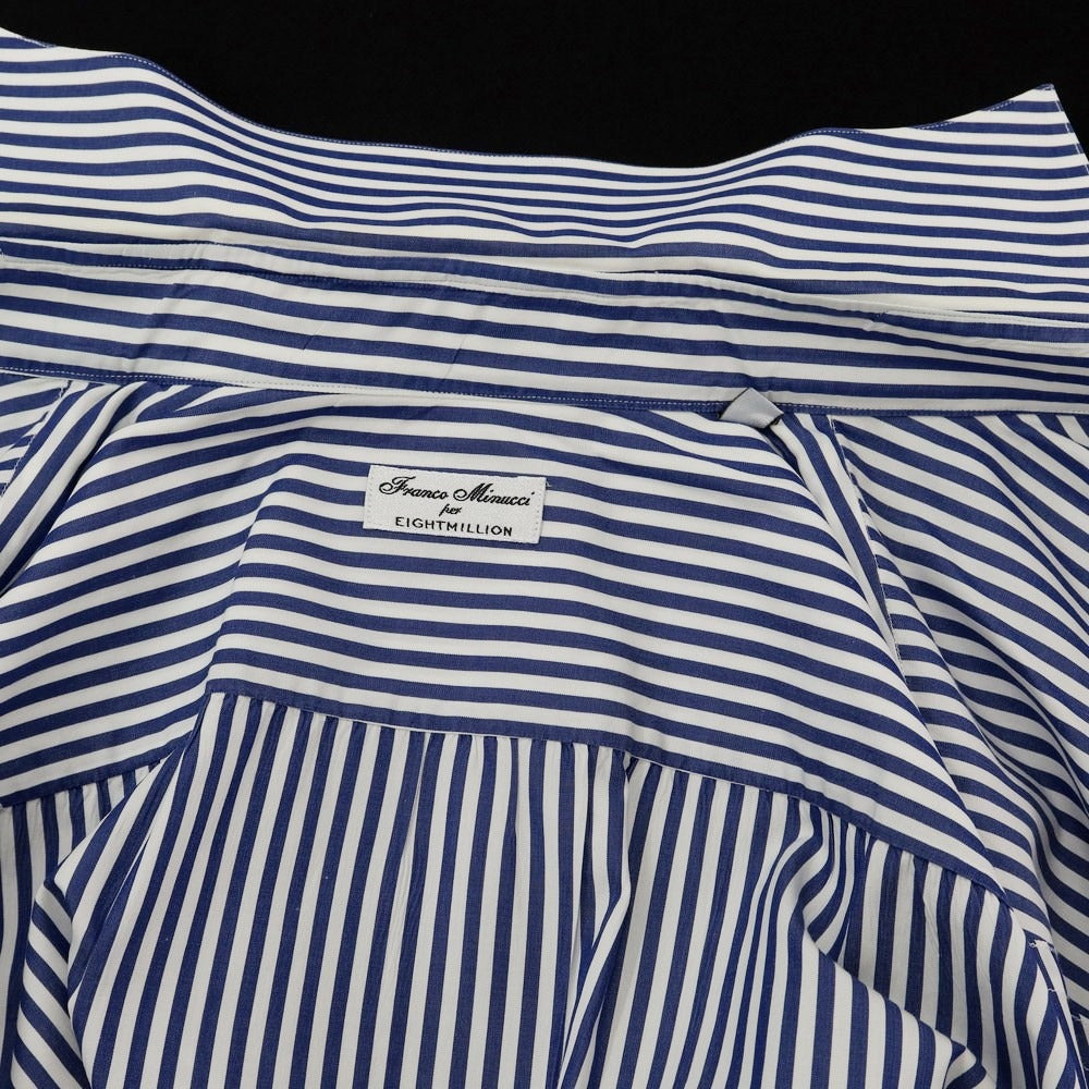 【中古】フランコミヌッチ franco minucci EIGHTMILLION別注 ドレスシャツ
 ホワイトxネイビー【サイズ37】【NVY】【S/S/A/W】【状態ランクC】【メンズ】
【769396】 BPD
