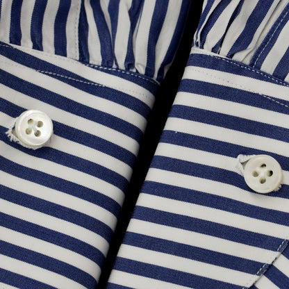 【中古】フランコミヌッチ franco minucci EIGHTMILLION別注 ドレスシャツ
 ホワイトxネイビー【サイズ37】【NVY】【S/S/A/W】【状態ランクC】【メンズ】
【769396】 BPD