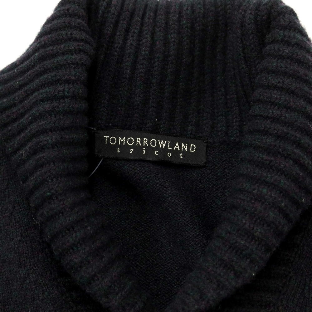 [Used] TOMORROWLAND Wool shawl collar pullover knit, dark green x purple [Size M] [GRN] [A/W] [Condition Rank C] [Men&