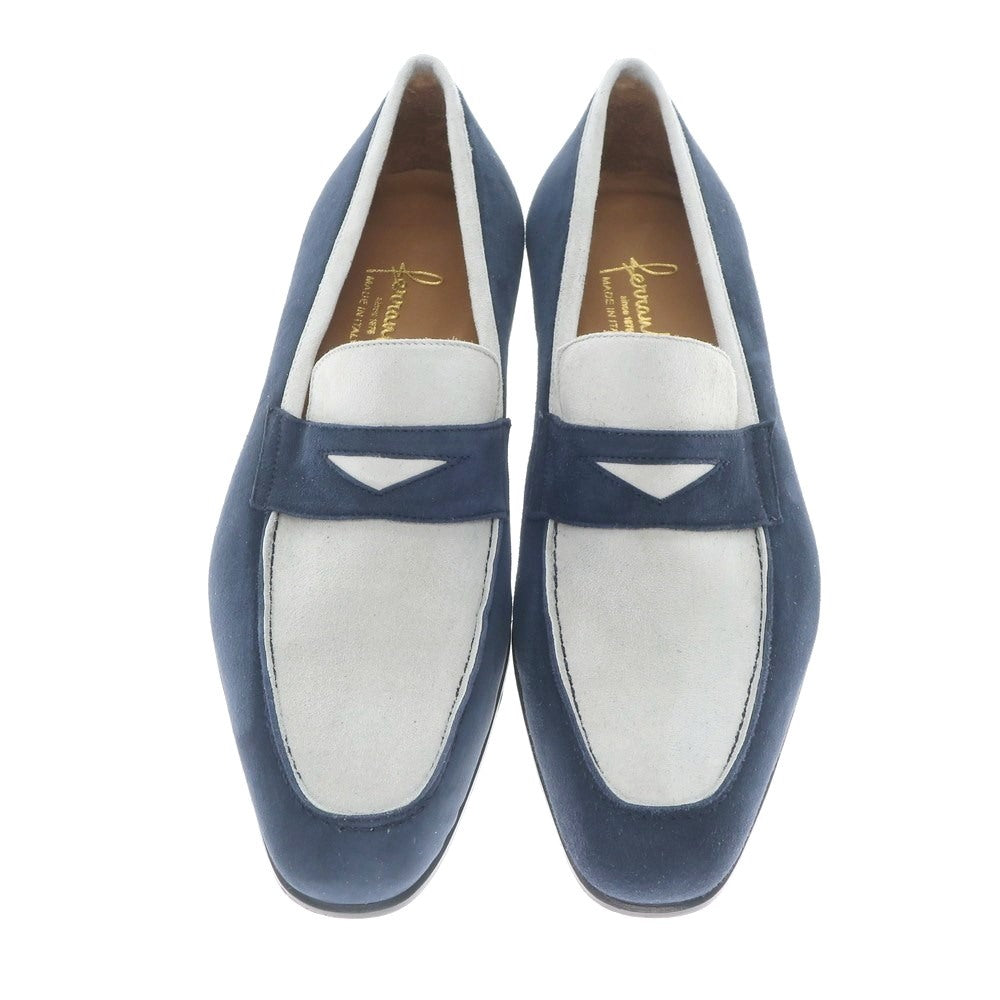 [Used] [Unused] Ferrante suede combination coin loafers in navy and light grey [Size 5] [NVY] [S/S/A/W] [Condition Rank S] [Men&