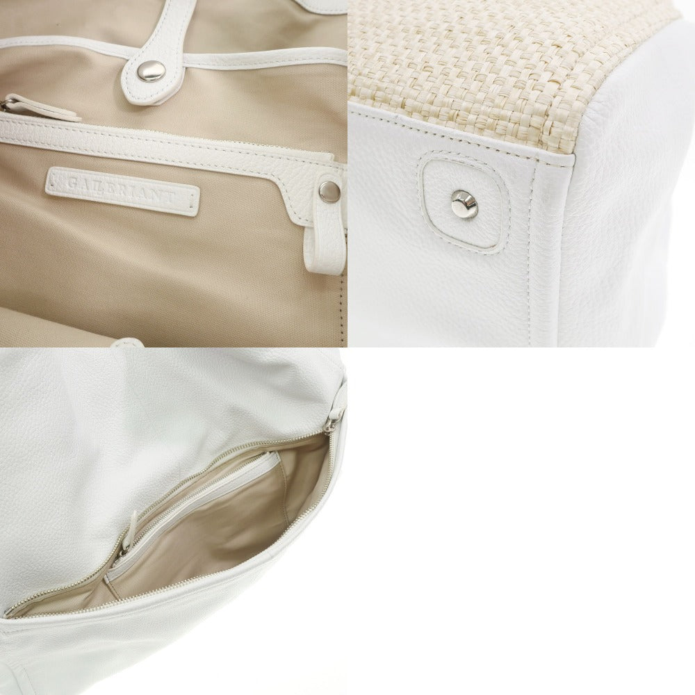 [Used] GALLERIANT Straw Leather Tote Bag White x Beige [W43xH36xD15.5] [WHT] [S/S/A/W] [Condition Rank B] ​​[Men&