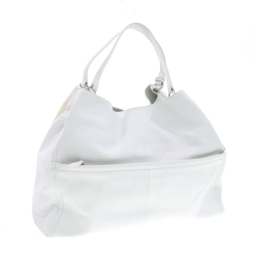 [Used] GALLERIANT Straw Leather Tote Bag White x Beige [W43xH36xD15.5] [WHT] [S/S/A/W] [Condition Rank B] ​​[Men&