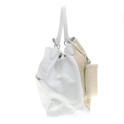 [Used] GALLERIANT Straw Leather Tote Bag White x Beige [W43xH36xD15.5] [WHT] [S/S/A/W] [Condition Rank B] ​​[Men&