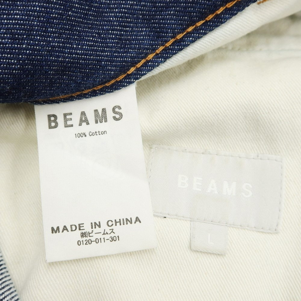 【中古】ビームス BEAMS NEW STANDARD ワイド 1プリーツ デニムパンツ ジーンズ ネイビー【サイズL】【NVY】【S/S/A/W】【状態ランクB】【メンズ】【769371】