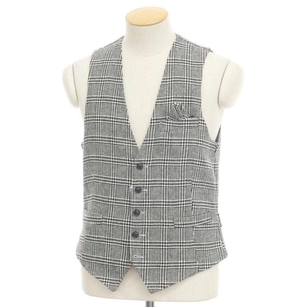 [Used] Giannetto polyester wool gilet vest, black x white [Size 44] [BLK] [A/W] [Condition Rank B] ​​[Men&