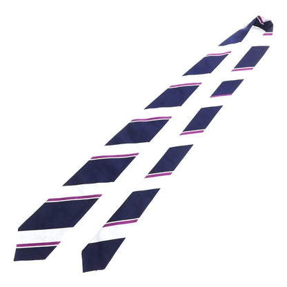 [Used] JOHN COMFORT Striped 3-fold silk tie, navy x purple [NVY] [S/S/A/W] [Condition: C] [Men&