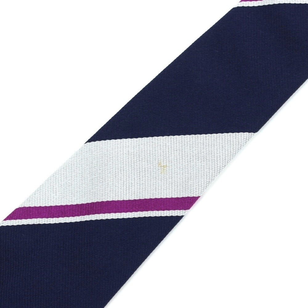 [Used] JOHN COMFORT Striped 3-fold silk tie, navy x purple [NVY] [S/S/A/W] [Condition: C] [Men&