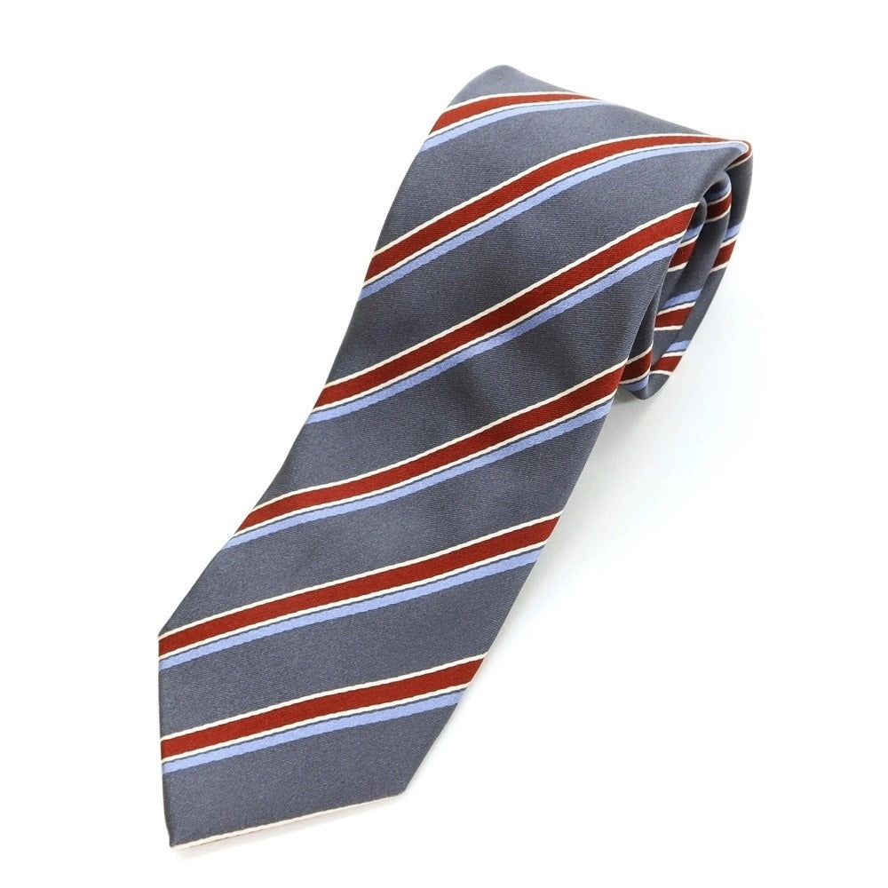 [Used] Stefano Bigi Striped Tri-Fold Silk Tie Grey [GRY] [S/S/A/W] [Condition Rank B] [Men&