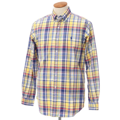 [Used] Ralph Lauren Cotton Check Button-down Casual Shirt Yellow x Navy [Size M] [YEL] [S/S/A/W] [Condition Rank B] ​​[Men&