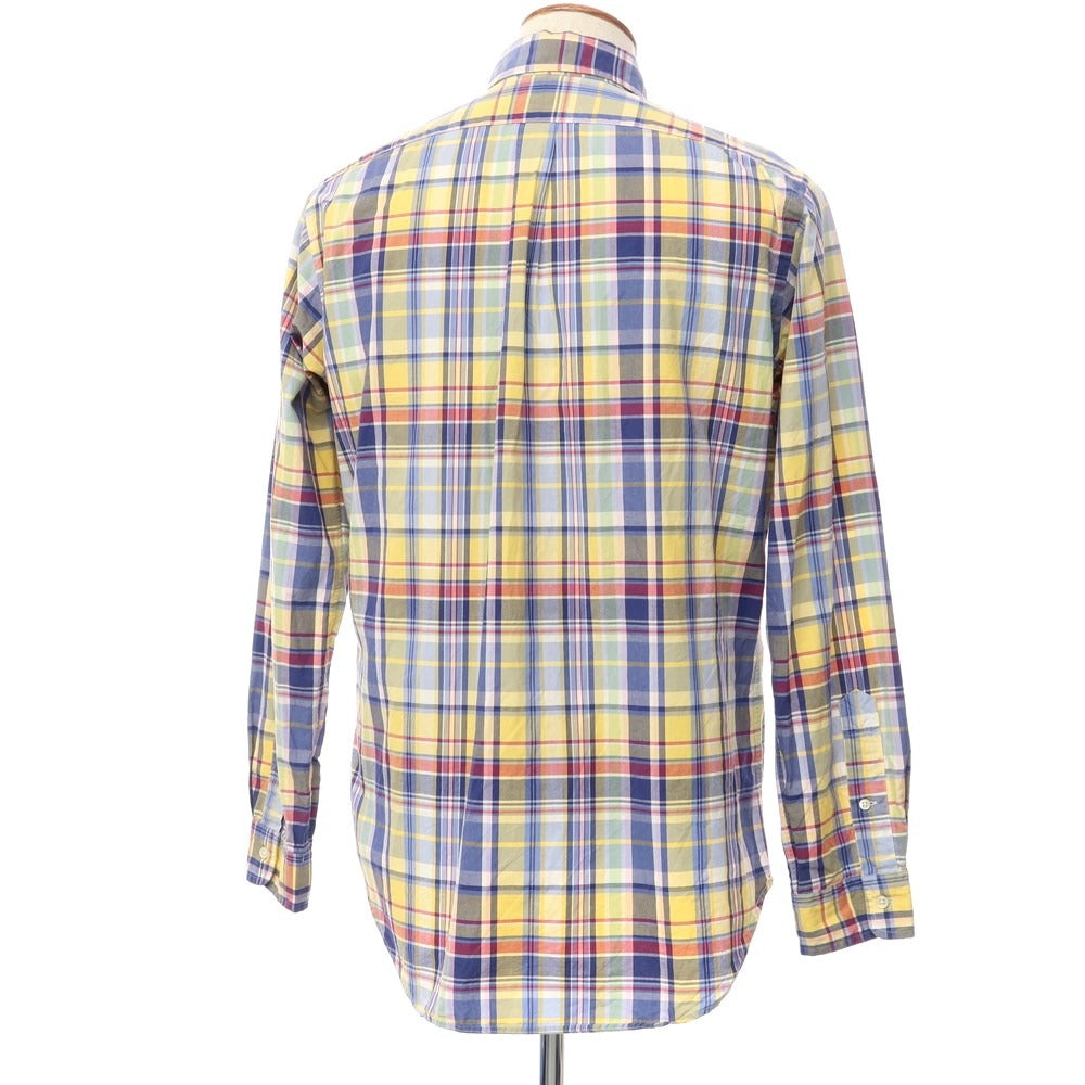 [Used] Ralph Lauren Cotton Check Button-down Casual Shirt Yellow x Navy [Size M] [YEL] [S/S/A/W] [Condition Rank B] ​​[Men&