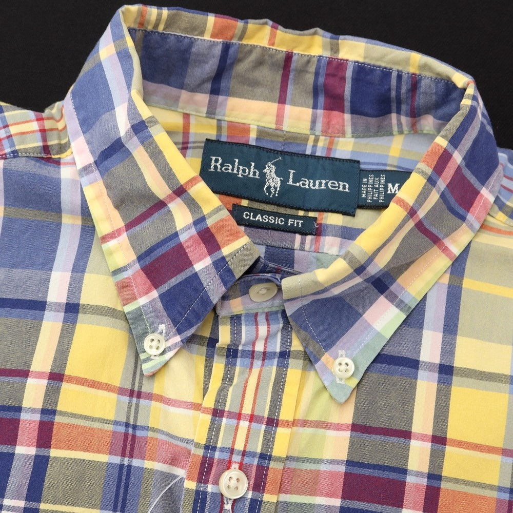 [Used] Ralph Lauren Cotton Check Button-down Casual Shirt Yellow x Navy [Size M] [YEL] [S/S/A/W] [Condition Rank B] ​​[Men&